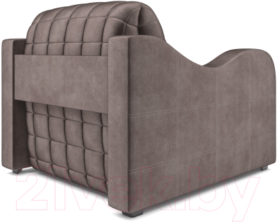 Кресло-кровать Mebel-Ars Барон №4 (бархат серо-шоколадный Star Velvet 60 Coffee)