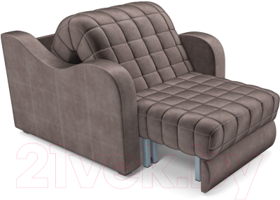 Кресло-кровать Mebel-Ars Барон №4 (бархат серо-шоколадный Star Velvet 60 Coffee)