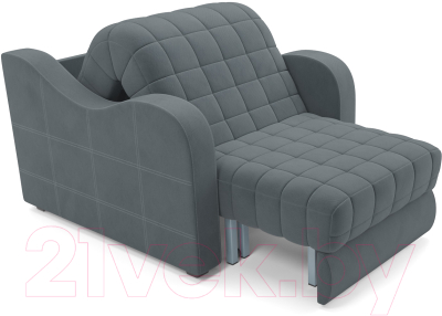 Кресло-кровать Mebel-Ars Барон №4 (велюр серо-синий HB-178 26)