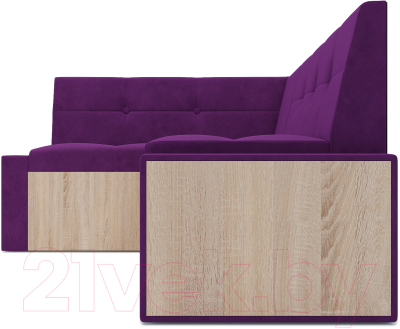 Уголок кухонный мягкий Mebel-Ars Таллин левый 210x83x140 (фиолетовый)