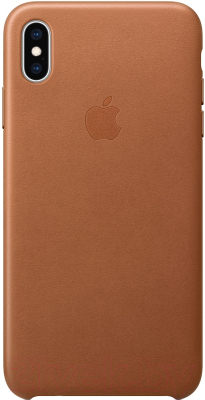 Чехол-накладка Apple Leather Case для iPhone XS Max Saddle Brown / MRWV2