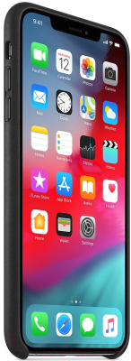 Чехол-накладка Apple Leather Case для iPhone XS Max Black / MRWT2