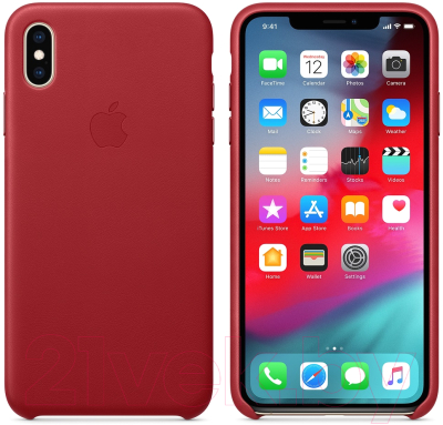 Чехол-накладка Apple Leather Case для iPhone XS Max (PRODUCT)RED / MRWQ2