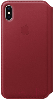 Чехол-книжка Apple Leather Folio для iPhone XS Max (PRODUCT)RED / MRX32