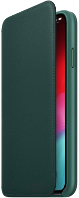 Чехол-книжка Apple Leather Folio для iPhone XS Max Forest Green / MRX42