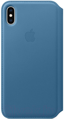 Чехол-книжка Apple Leather Folio для iPhone XS Max Cape Cod Blue / MRX52