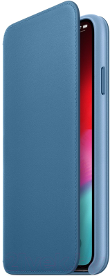 Чехол-книжка Apple Leather Folio для iPhone XS Max Cape Cod Blue / MRX52