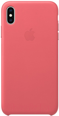 Чехол-накладка Apple Leather Case для iPhone XS Max Peony Pink / MTEX2