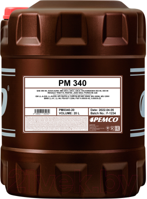 Моторное масло Pemco iDrive 340 5W40 SN/CH-4 / PM0340-20 (20л)