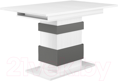 Обеденный стол Eligard Yukon (белый структурный/дымчатый алмаз)