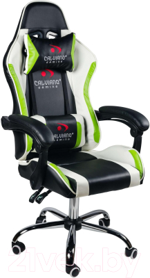 Кресло геймерское Calviano Asti Ultimato (черный/белый/зеленый)