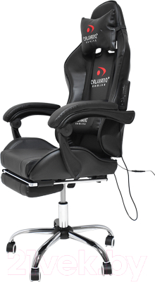 Кресло геймерское Calviano Avanti Ultimato с подножкой (черный)