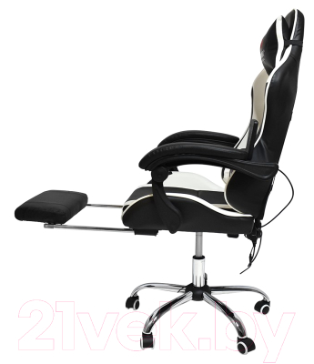Кресло геймерское Calviano Avanti Ultimato с подножкой (черный/белый/черный)