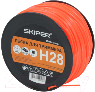 Леска для триммера Skiper H28 (оранжевый)