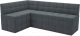 Уголок кухонный мягкий Mebel-Ars Атлантис левый 212x84x135 (велюр серо-синий HB-178 26) - 