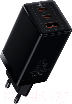 Зарядное устройство сетевое Baseus GaN3 Pro Fast Charger 2C U 65W EU / CCGP050101 (черный)