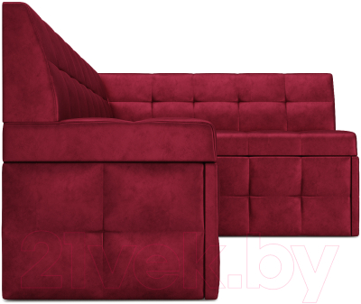 Уголок кухонный мягкий Mebel-Ars Атлантис правый 190x84x120 (бархат красный Star Velvet 3 Dark Red)