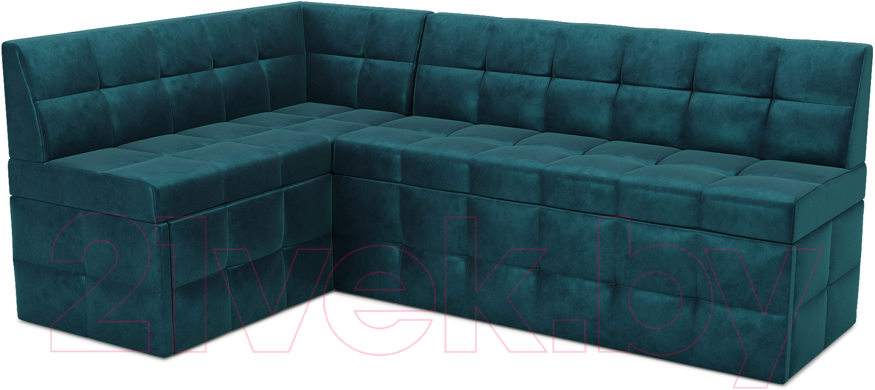 Уголок кухонный мягкий Mebel-Ars Атлантис левый 190x84x120 (сине-зеленый Star Velvet 43 Black Green)