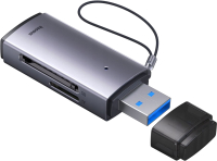 Картридер Baseus Lite Series USB-A to SD/TF Card Reader WKQX060013 (серый) - 