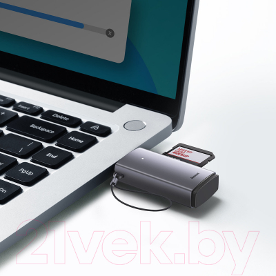 Картридер Baseus Lite Series USB-A to SD/TF Card Reader WKQX060013 (серый)