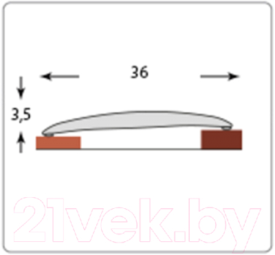 Изображение товара Порог Ideal Изи 302 36мм 1.6м (венге черный)