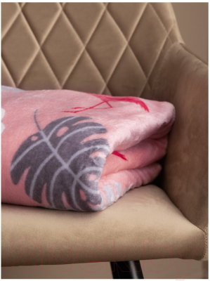 Плед TexRepublic Absolute Фламинго Фланель 180x200 / 59835 (розовый/серый)