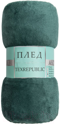 Плед TexRepublic Absolute Однотонный Фланель 180x200 / 59967 (зеленый)