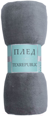 Плед TexRepublic Absolute Однотонный Фланель 180x200 / 60016 (серый)