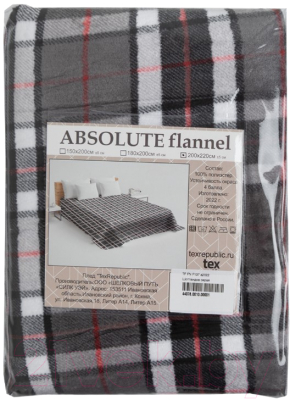 Плед TexRepublic Absolute Flannel Шотландка 150x200 / 44076 (серый)