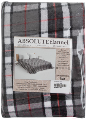 Плед TexRepublic Absolute Flannel Шотландка 200x220 / 44078 (серый)