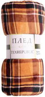 Плед TexRepublic Absolute Шотландка 1 Фланель 180x200 / 56752 (коричневый) - 