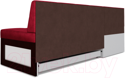 Уголок кухонный мягкий Mebel-Ars Нотис левый 207x82x132 (бархат красный Star Velvet 3 Dark Red)