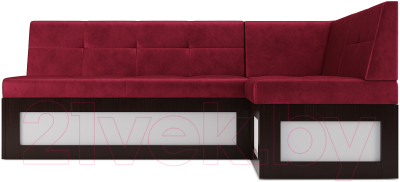 Уголок кухонный мягкий Mebel-Ars Нотис правый 187x82x112 (бархат красный Star Velvet 3 Dark Red)