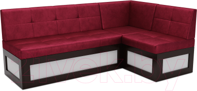 Уголок кухонный мягкий Mebel-Ars Нотис правый 187x82x112 (бархат красный Star Velvet 3 Dark Red)