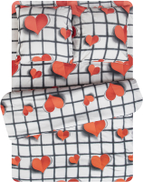 Комплект постельного белья Amore Mio Мако-сатин Origami Микрофибра 1.5 / 93830 (белый/красный) - 