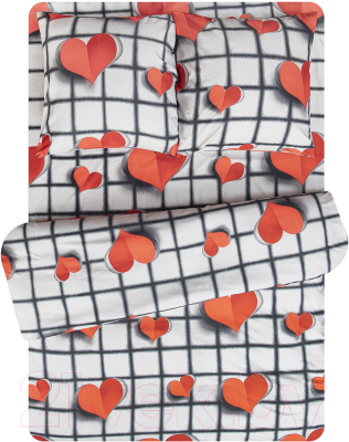 Комплект постельного белья Amore Mio Мако-сатин Origami Микрофибра 2.0 41460 / 93831 (белый/красный)