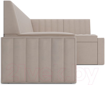 Уголок кухонный мягкий Mebel-Ars Вермут правый 213x82x133 (бежевый Star Velvet 6 Light Beige)