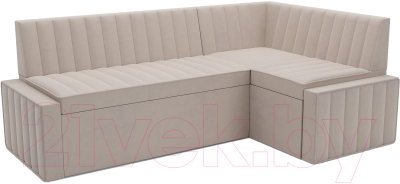 Уголок кухонный мягкий Mebel-Ars Вермут правый 213x82x133 (бежевый Star Velvet 6 Light Beige)