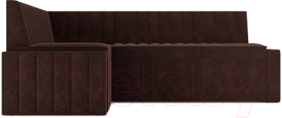 Уголок кухонный мягкий Mebel-Ars Вермут левый 213x82x133 (велюр молочный шоколад НВ-178 13)