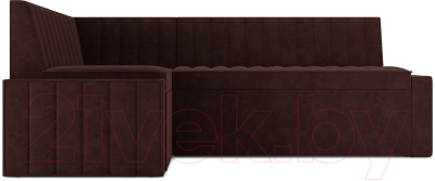 Уголок кухонный мягкий Mebel-Ars Вермут левый 213x82x133 (велюр шоколад HB-178 16)