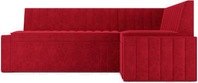 Уголок кухонный мягкий Mebel-Ars Вермут правый 213x82x133 (кордрой красный)