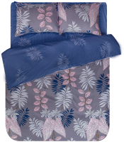 Комплект постельного белья Amore Mio Сатин Forest 2.0 / 53401 (серый/синий/розовый) - 