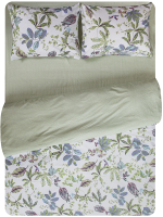 Комплект постельного белья Amore Mio Сатин Eco Евро / 53598 (белый/голубой/зеленый) - 