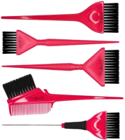 Набор кистей для окрашивания волос Flawle 1.502.01 (5шт, розовый) - 