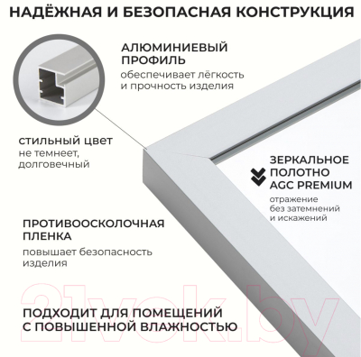 Зеркало Emze Line 50x90 / LINE.50.90.ARG (серебристый)