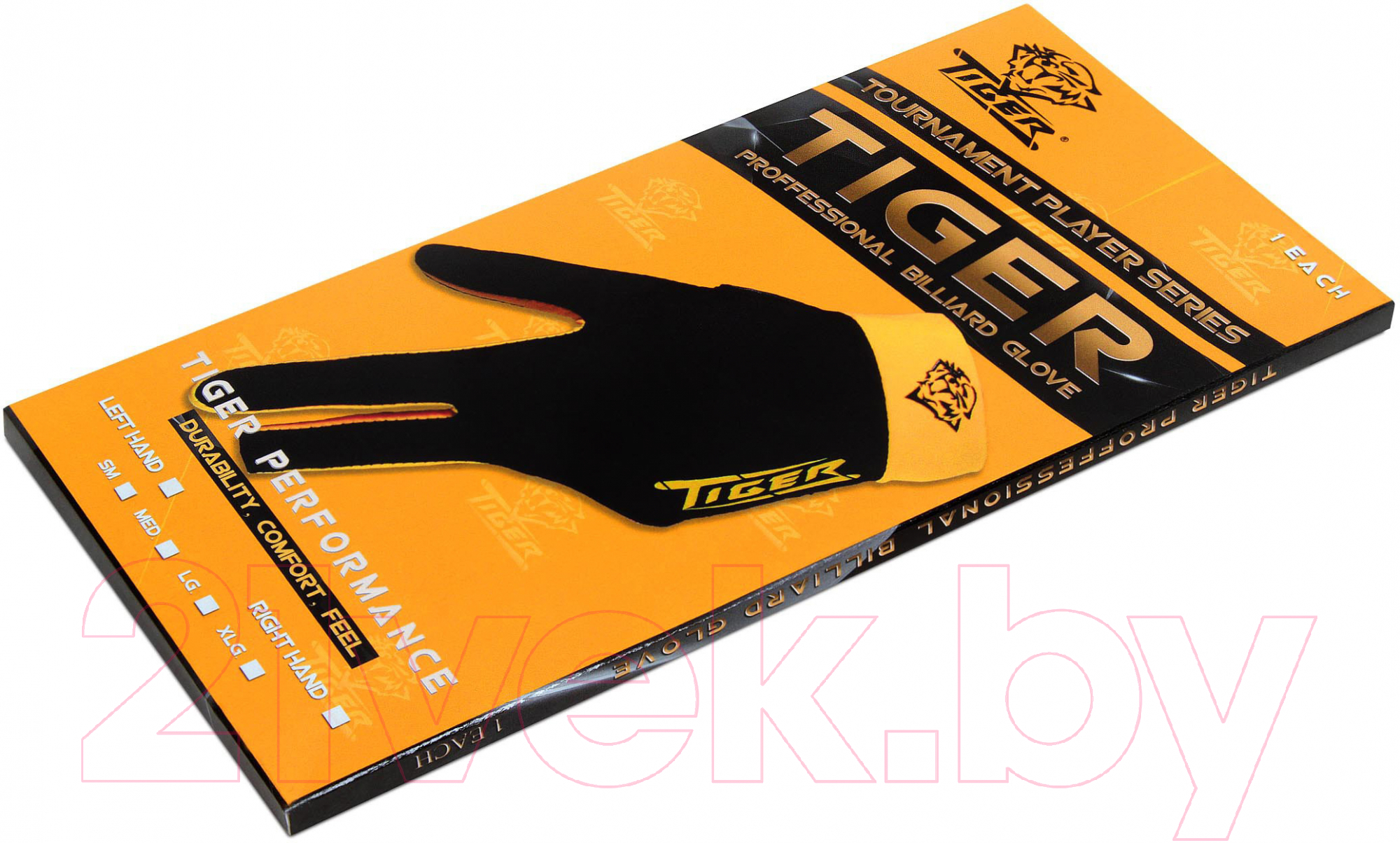 Перчатка для бильярда Tiger Professional Billiard Glove / 10694 (черный/желтый, левая) — фото 5