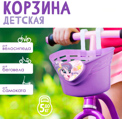 Велокорзина Dream Bike Пони 9342691 (фиолетовый)