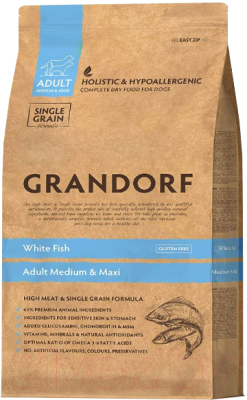 Сухой корм для собак Grandorf Medium&Maxi Breeds White Fish (3кг)
