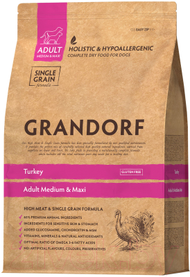 Сухой корм для собак Grandorf All Breeds Turkey & Rice (1кг)