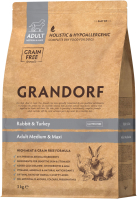 Сухой корм для собак Grandorf Medium & Maxi Breeds Rabbit & Turkey (3кг) - 